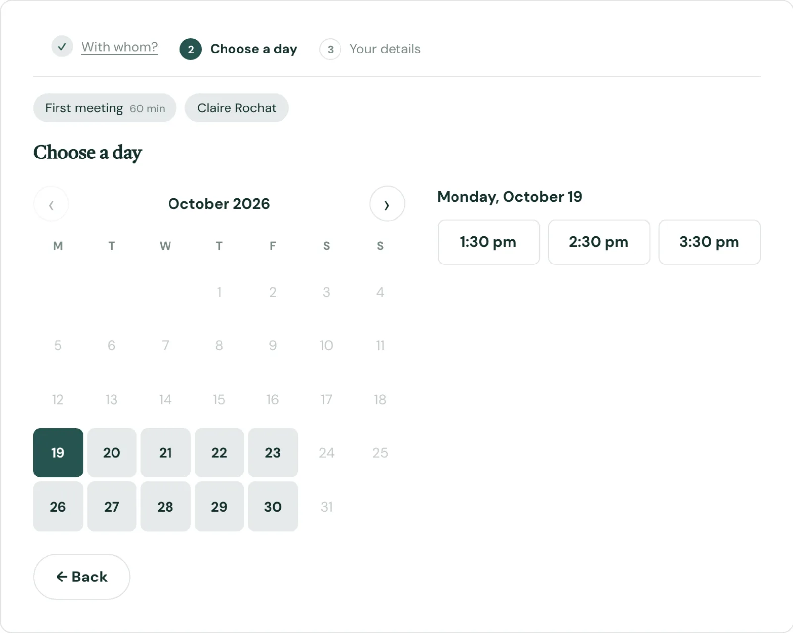 nexya Booking : Un créneau libre, choisi en trois clics