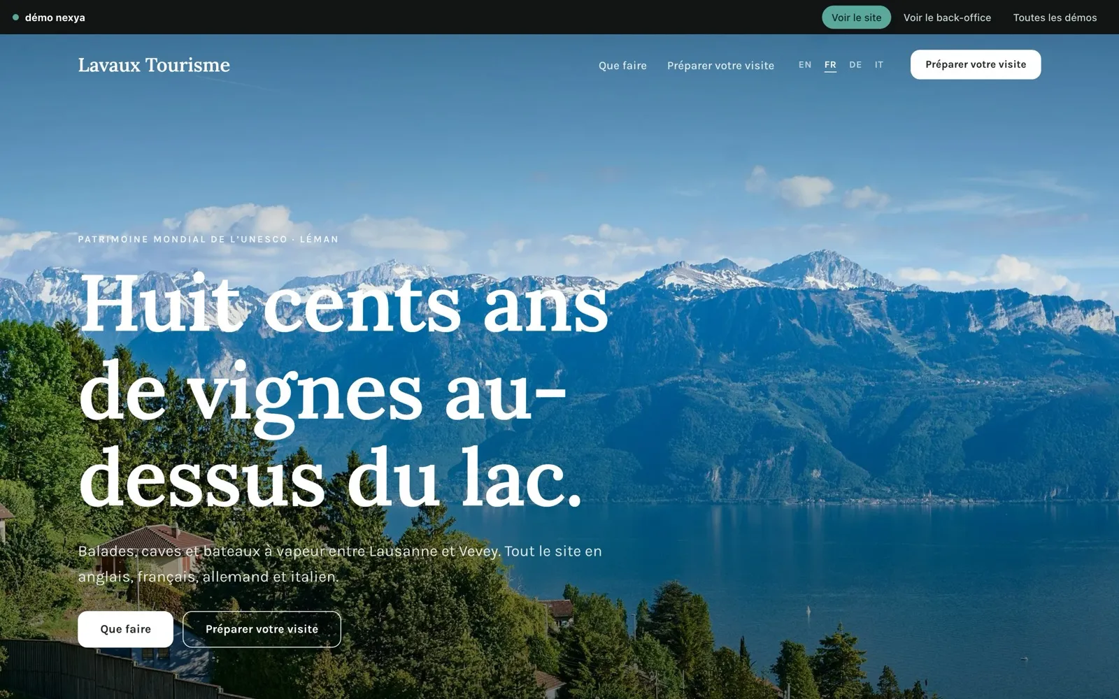 Site WordPress multilingue Lavaux Tourisme en quatre langues