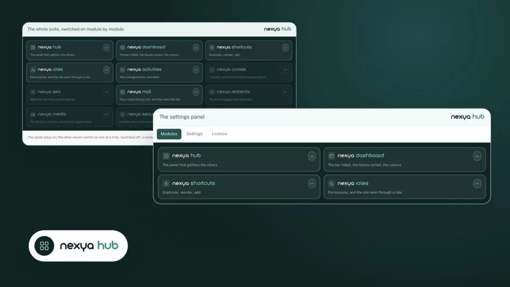 Why a disabled module costs nothing: how nexya is built