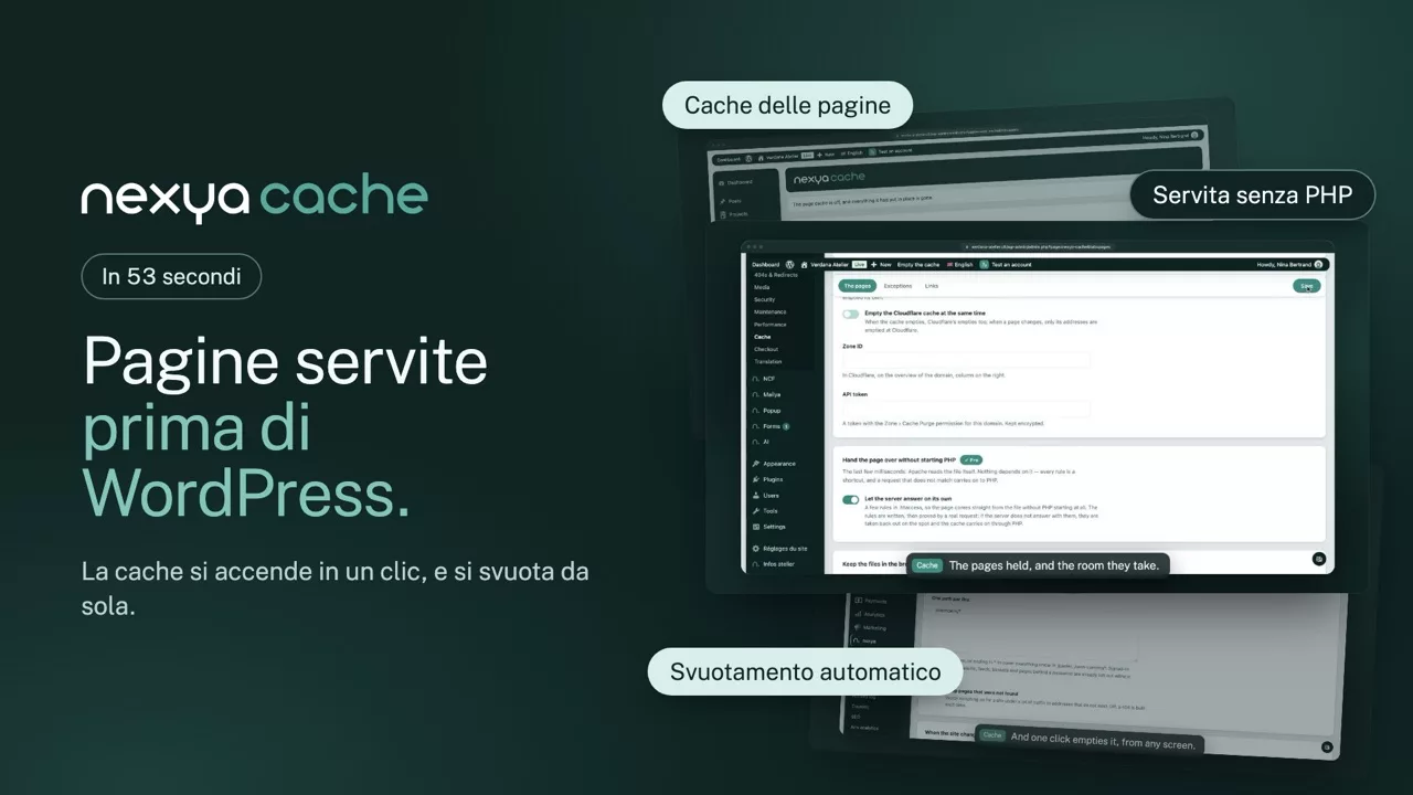 nexya cache in video: Cache di pagine WordPress, sempre aggiornata