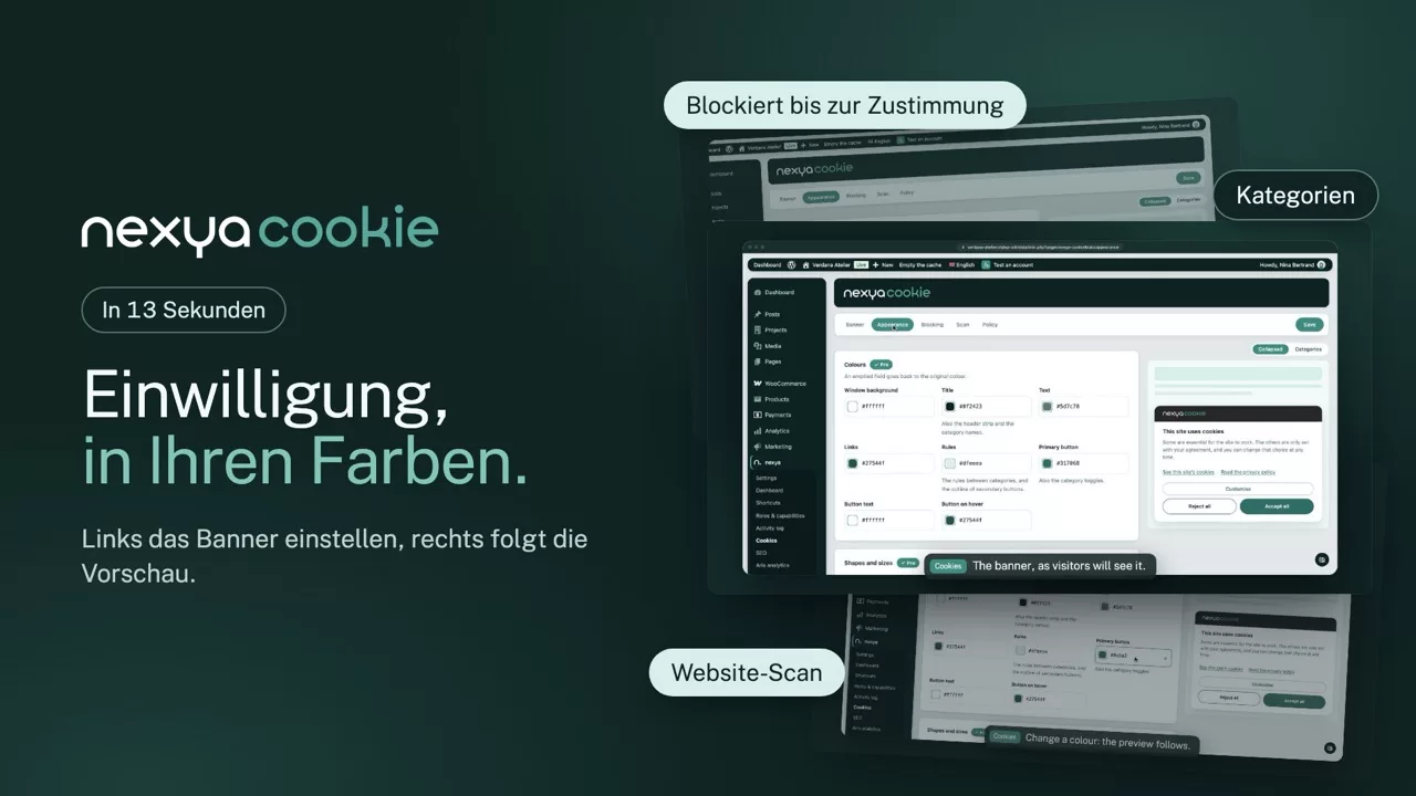 nexya cookie im Video: DSGVO-Cookie-Banner für WordPress