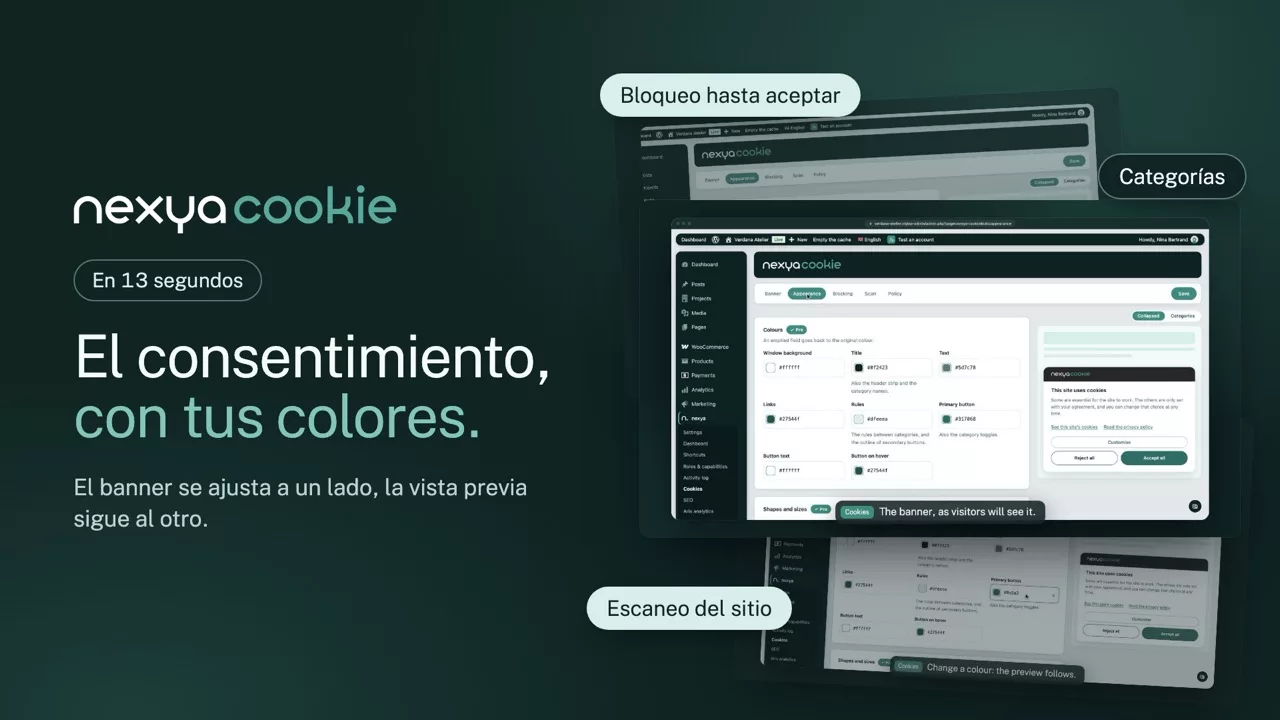 nexya cookie en vídeo: Banner de cookies RGPD para WordPress