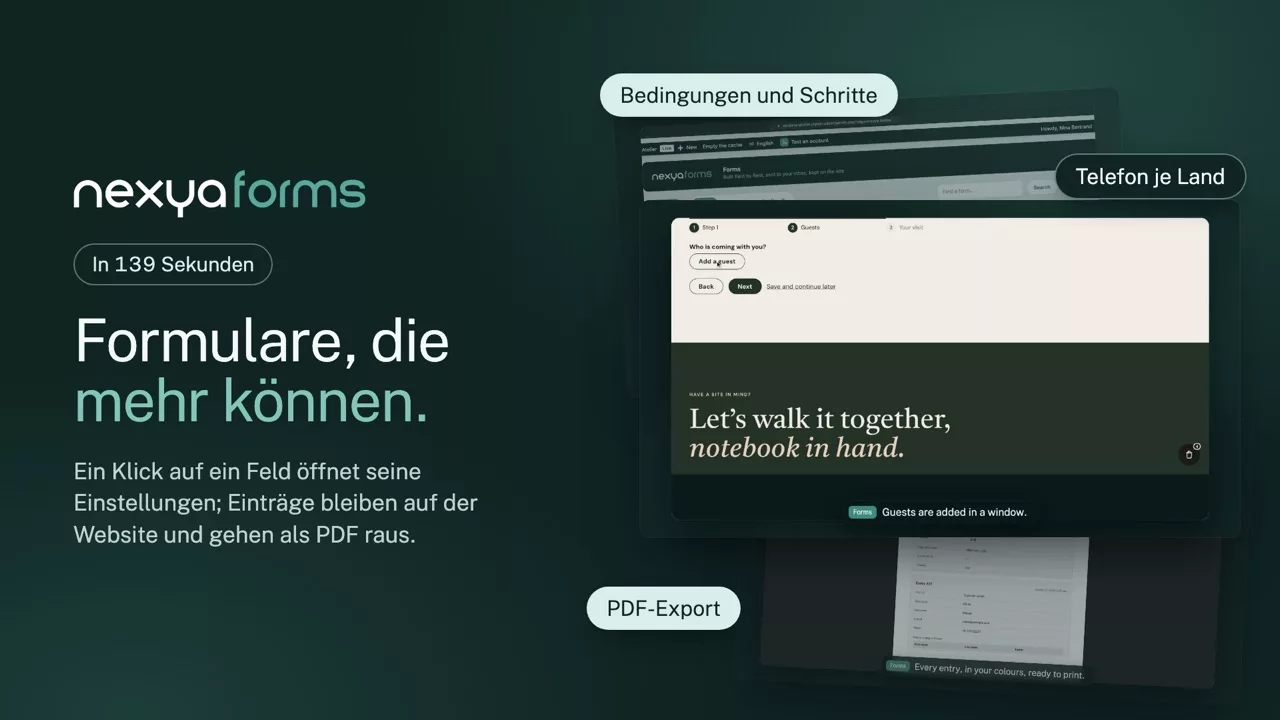 nexya forms im Video: WordPress-Formulare mit Bedingungen