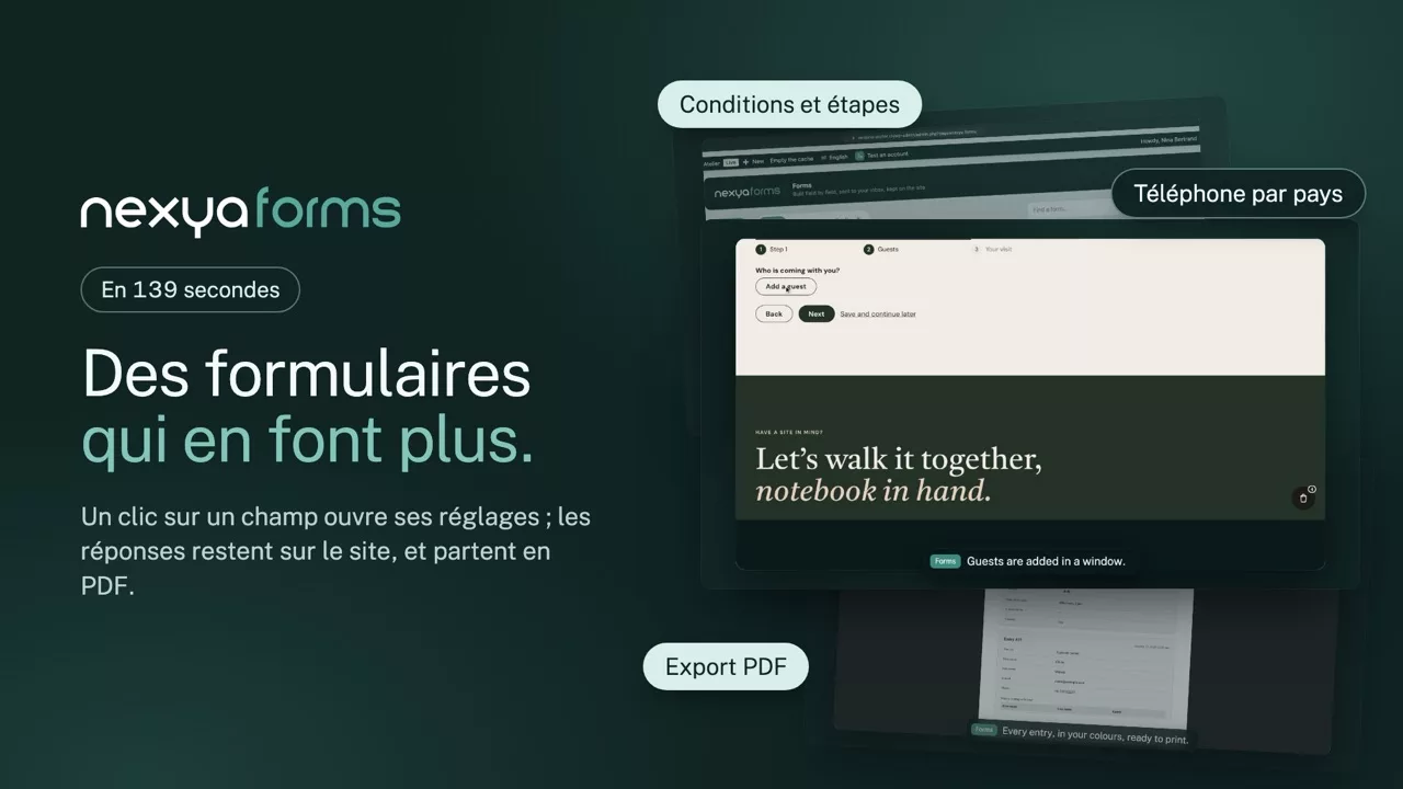 nexya forms en vidéo : Formulaires WordPress à conditions