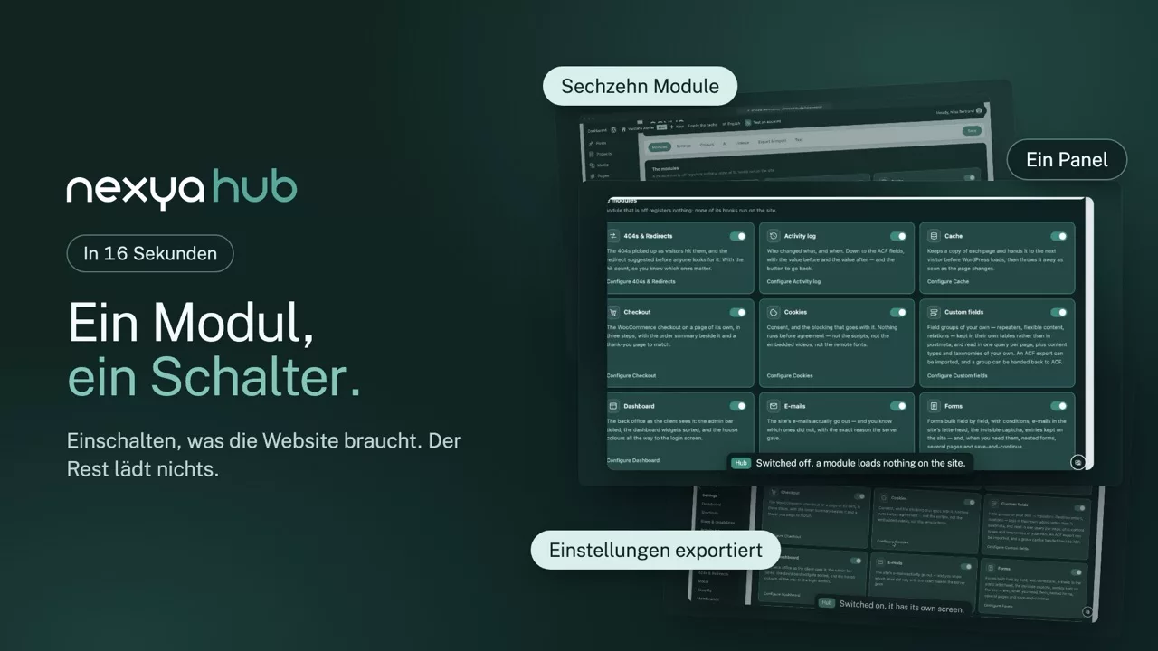 nexya hub im Video: Alle Ihre WordPress-Plugins in einem Panel