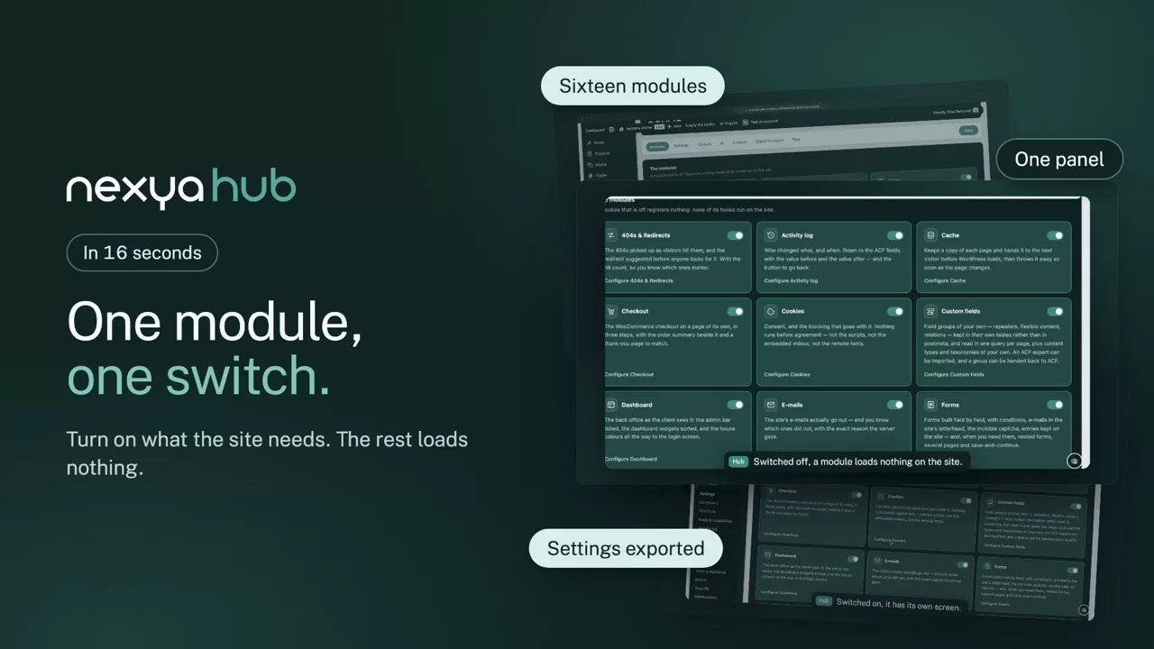 nexya hub on video: All your WordPress plugins in a single panel