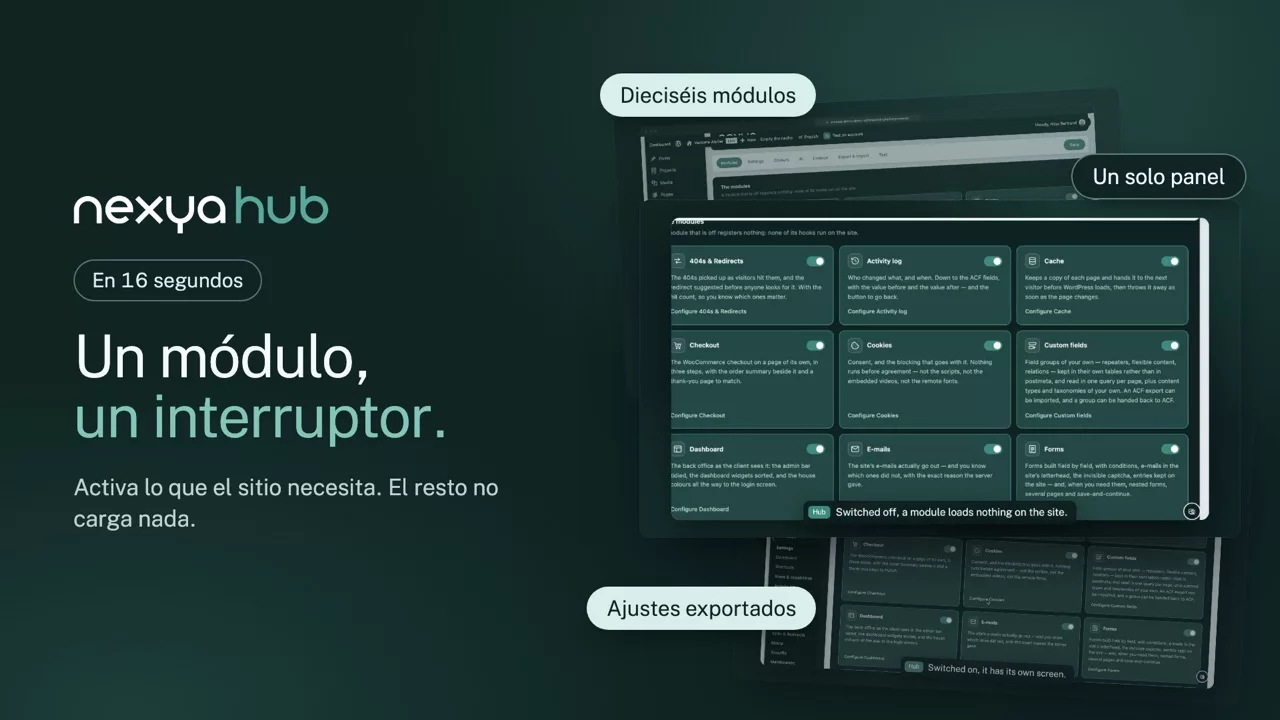 nexya hub en vídeo: Todos sus plugins de WordPress en un solo panel