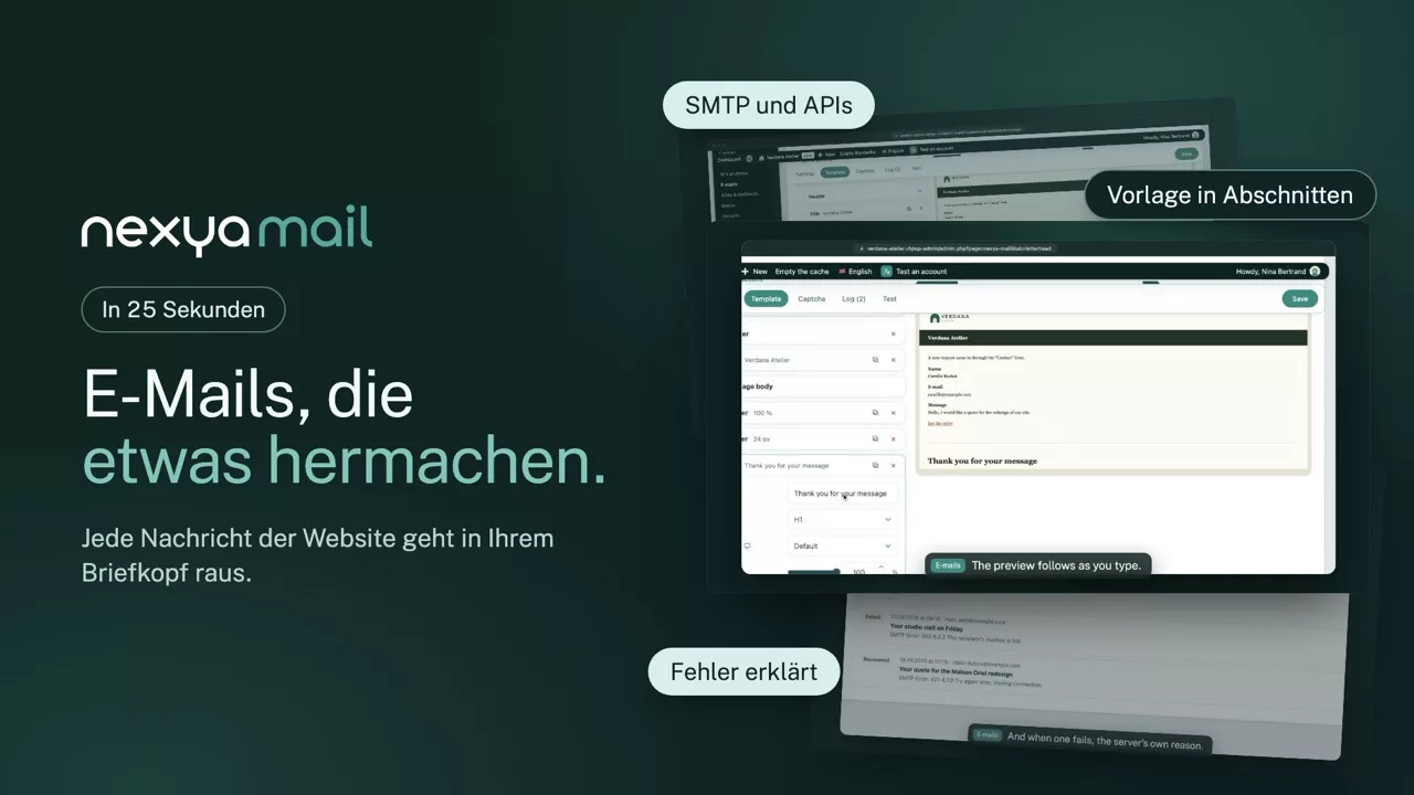 nexya mail im Video: WordPress-SMTP: E-Mails, die wirklich ankommen