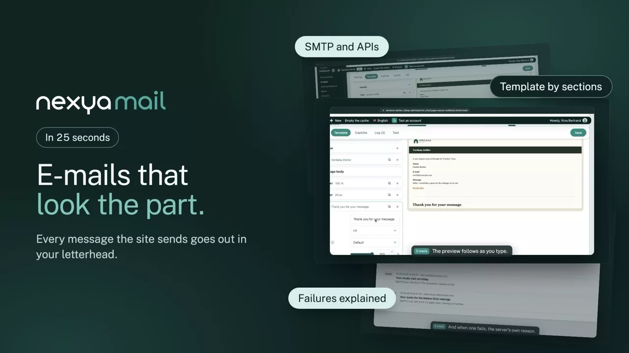 nexya mail on video: WordPress SMTP: e-mails that really go out