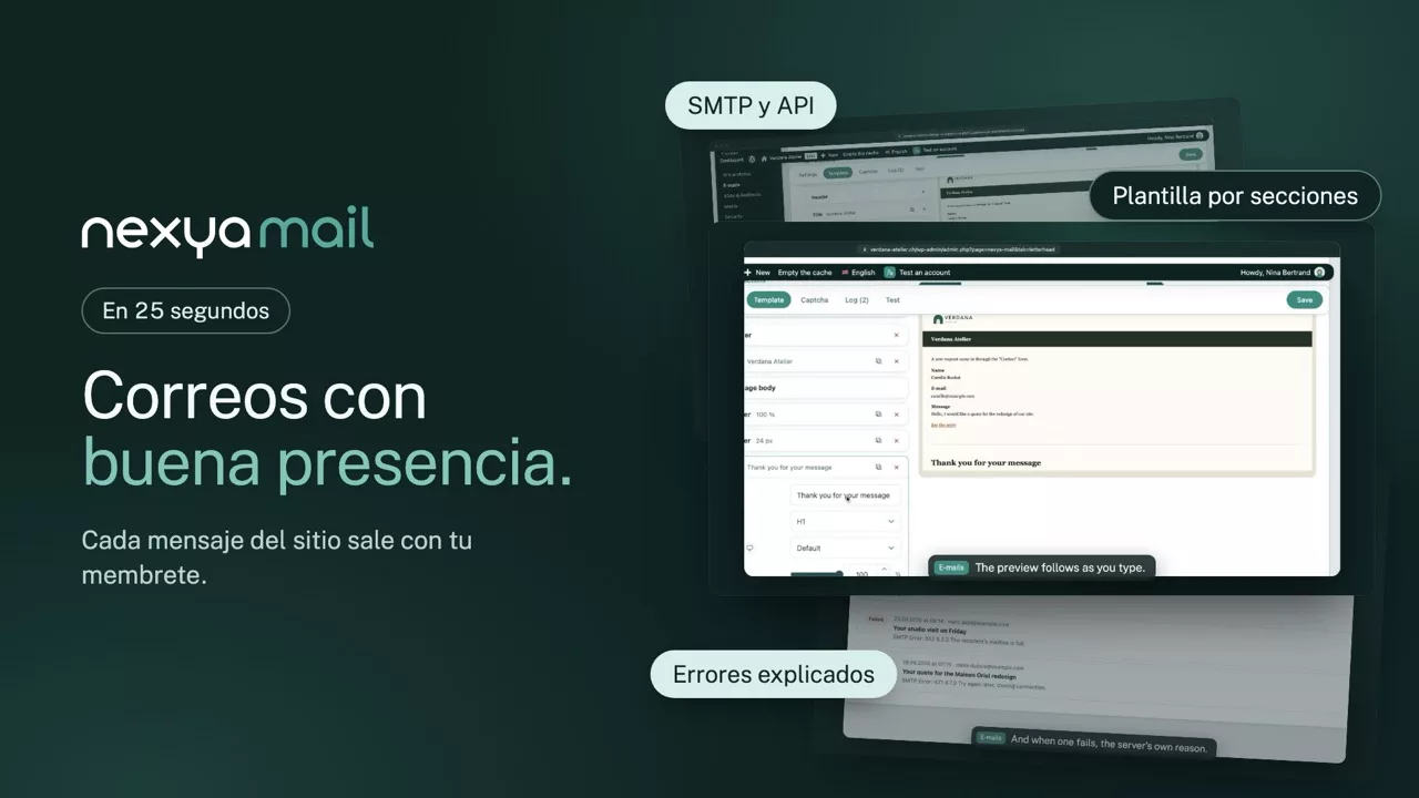 nexya mail en vídeo: SMTP para WordPress: correos que salen de verdad
