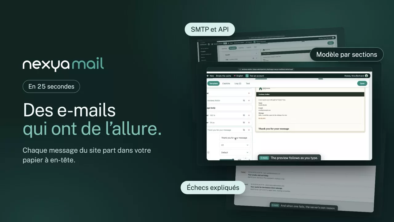nexya mail en vidéo : SMTP WordPress : des e-mails qui partent vraiment