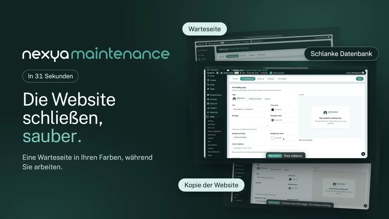 nexya maintenance im Video: WordPress-Wartungsmodus und Bereinigung