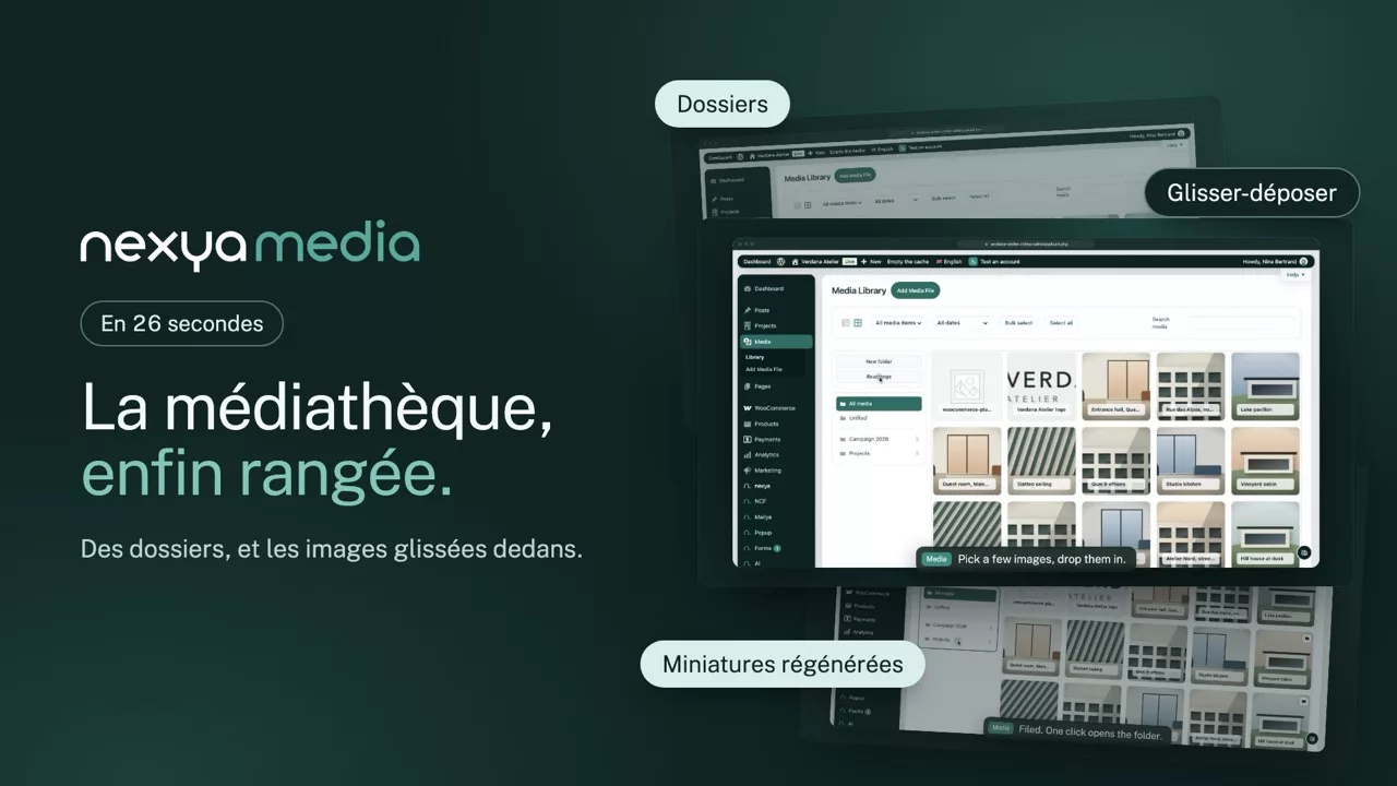 nexya médias en vidéo : Régénérer les miniatures et ranger la médiathèque