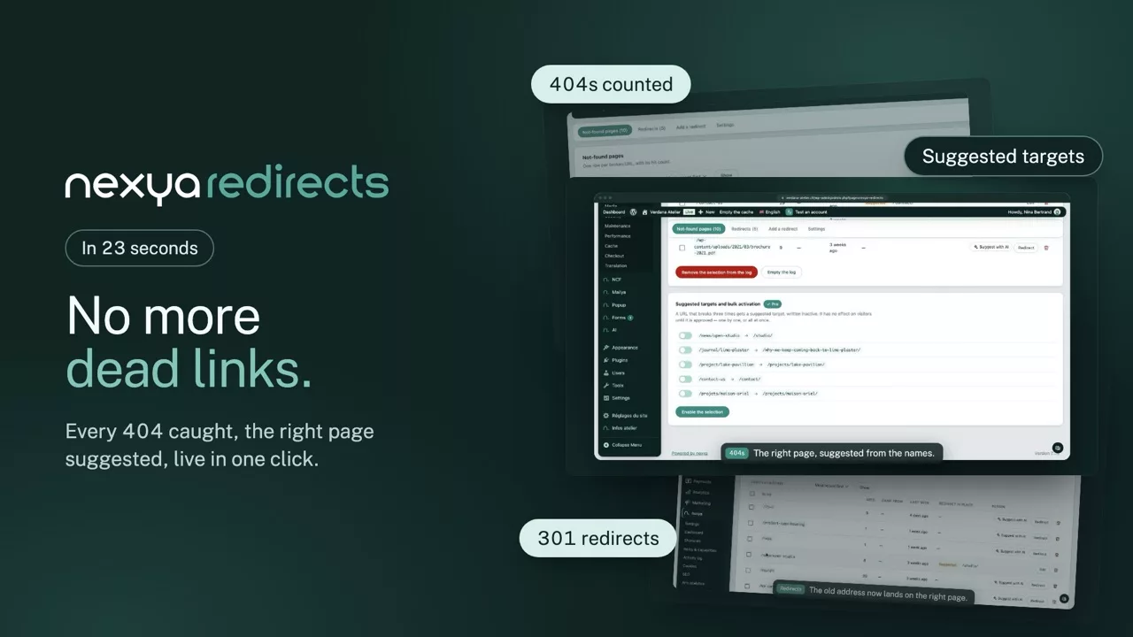 nexya redirects on video: WordPress 301 redirects and 404 errors