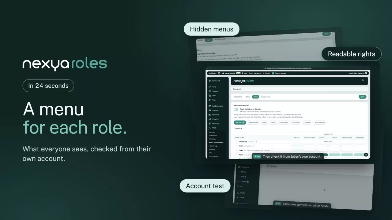 nexya roles on video: Manage WordPress user roles and capabilities