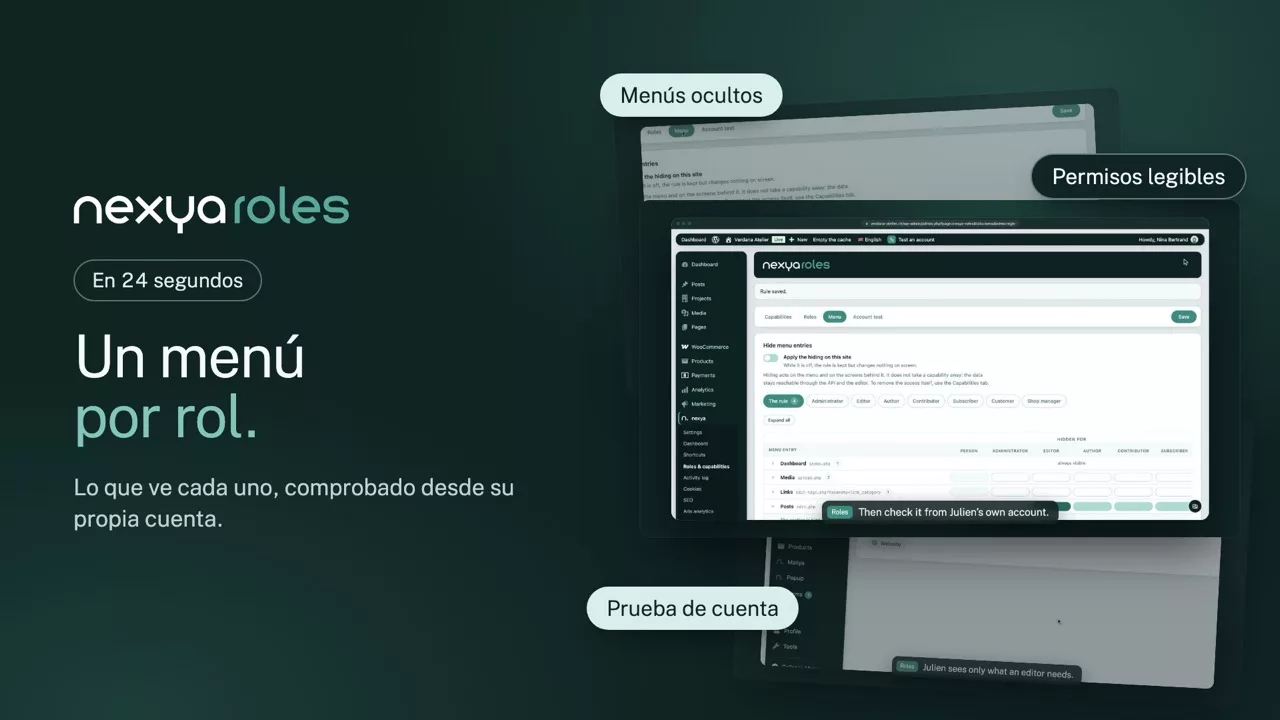 nexya roles en vídeo: Gestionar los roles de usuario de WordPress