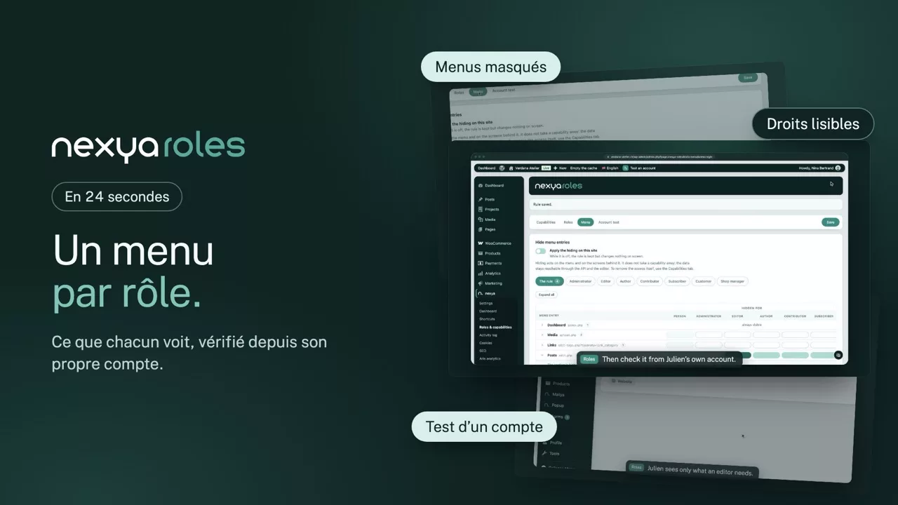 nexya roles en vidéo : Gérer les rôles utilisateurs WordPress