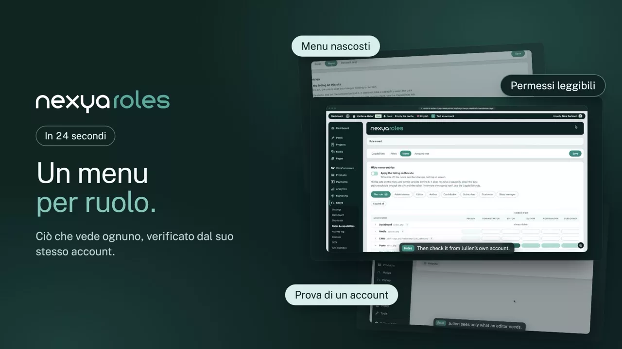 nexya ruoli in video: Gestire i ruoli utente di WordPress