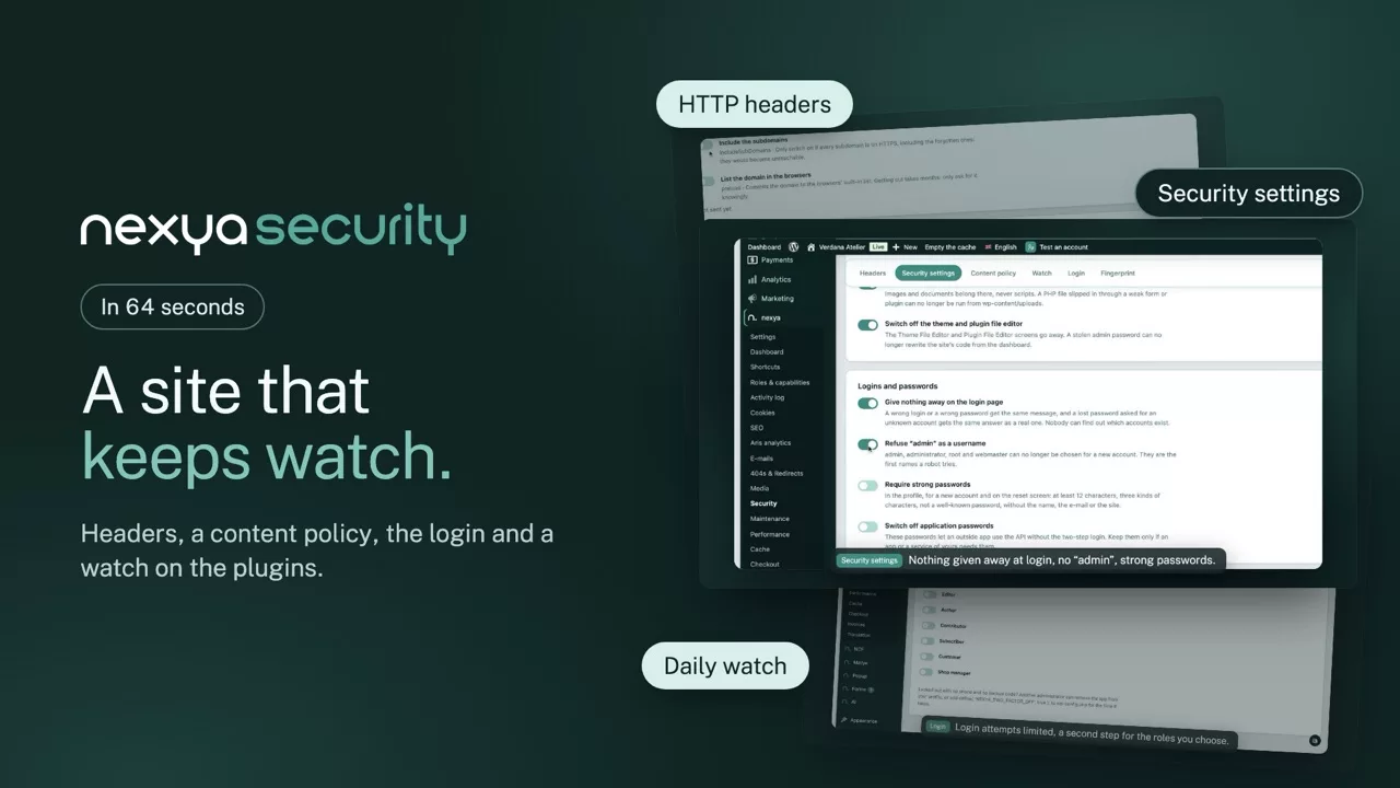 nexya security on video: WordPress security: HTTP headers and monitoring