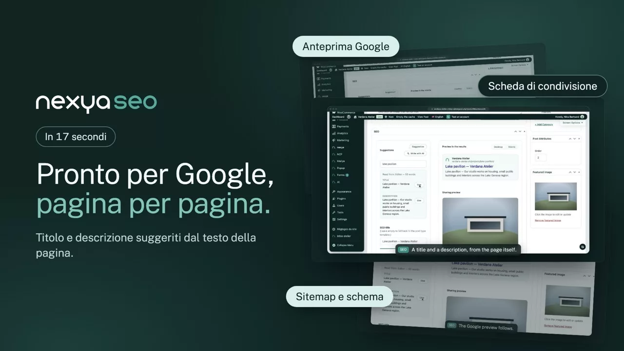 nexya seo in video: Il plugin SEO per WordPress, senza rumore