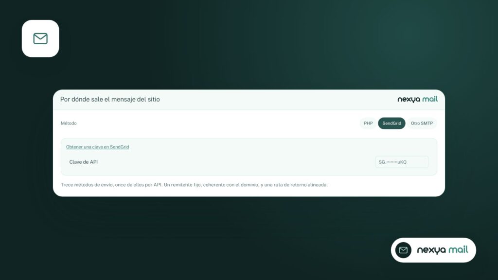 El servidor de envío elegido en el módulo de E-mails.