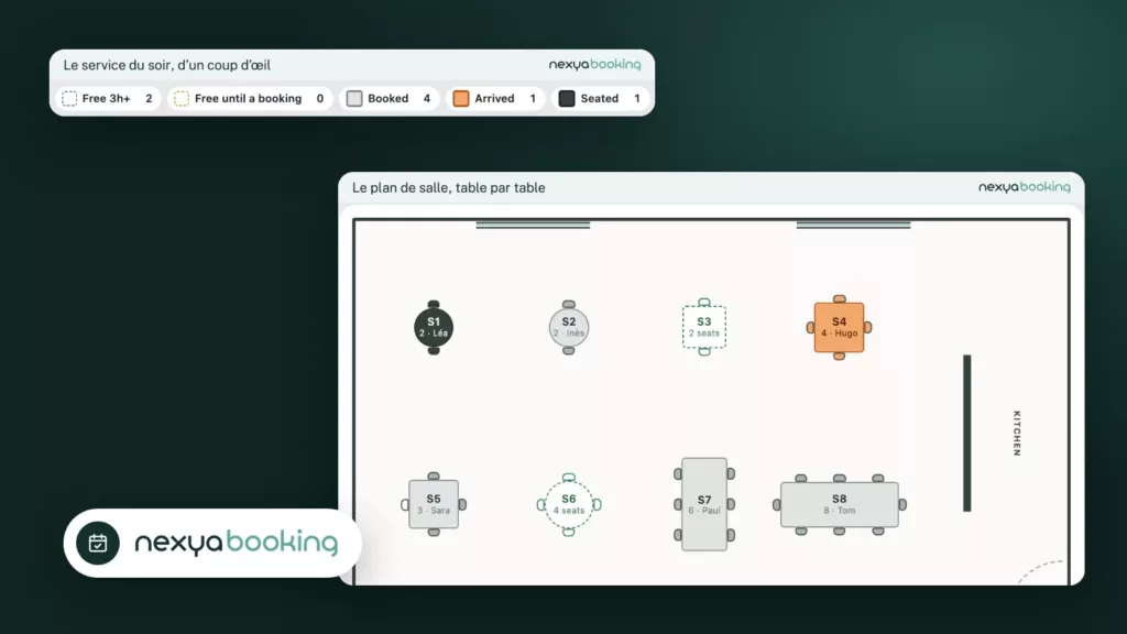 Réservation de restaurant et plan de table avec nexya booking