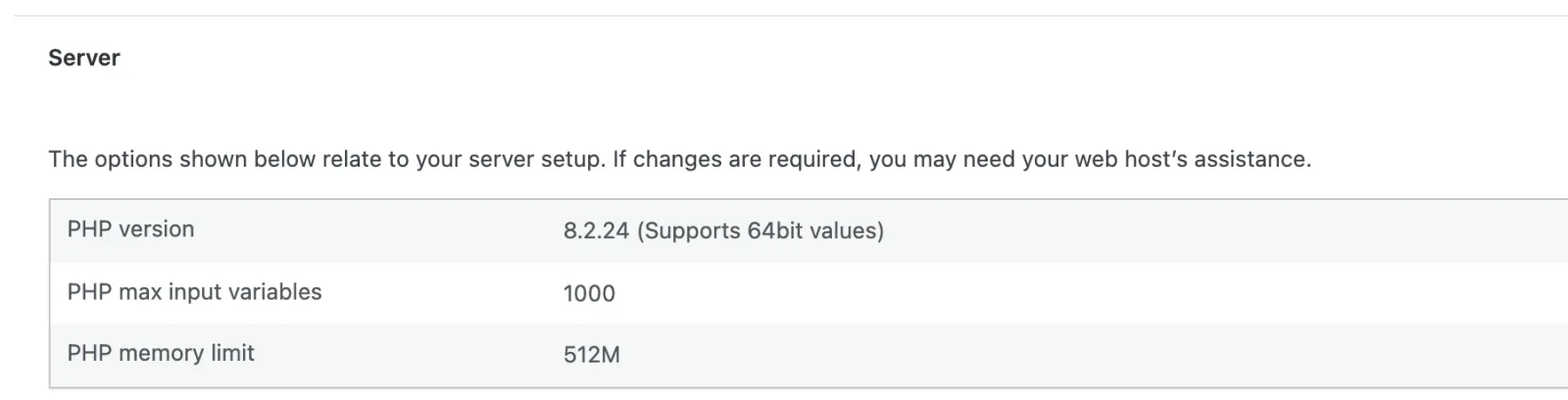 La version de PHP dans Outils, Santé du site, section Serveur